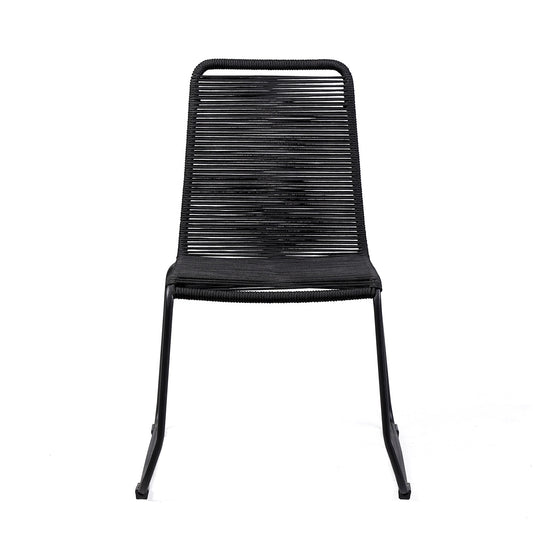 Shasta Outdoor Metal and Rope Stackable Dining Chair (Set of 2)