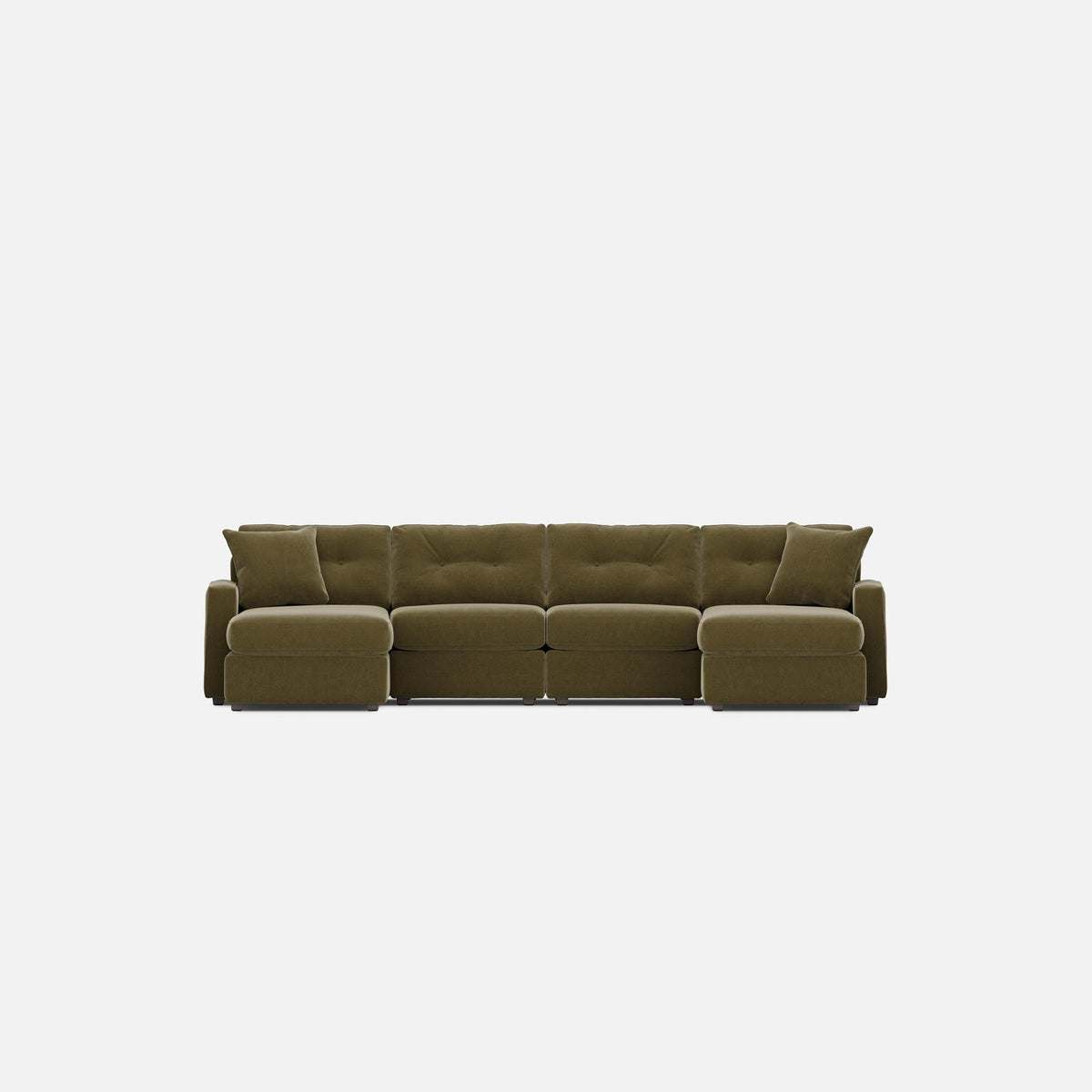 Modular One 4-Piece Sectional with Dual Chaise Moss