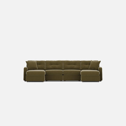 Modular One 4-Piece Sectional with Dual Chaise Moss