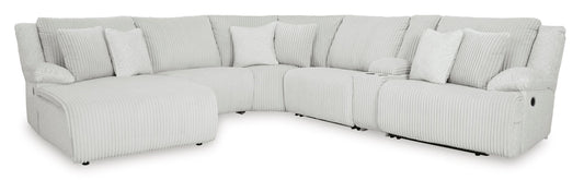 Top Tier Left-Facing 6-Piece Reclining Sectional with Chaise Alloy