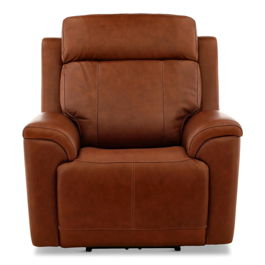 Flexsteel Adrian Leather Power Recliner Caramel