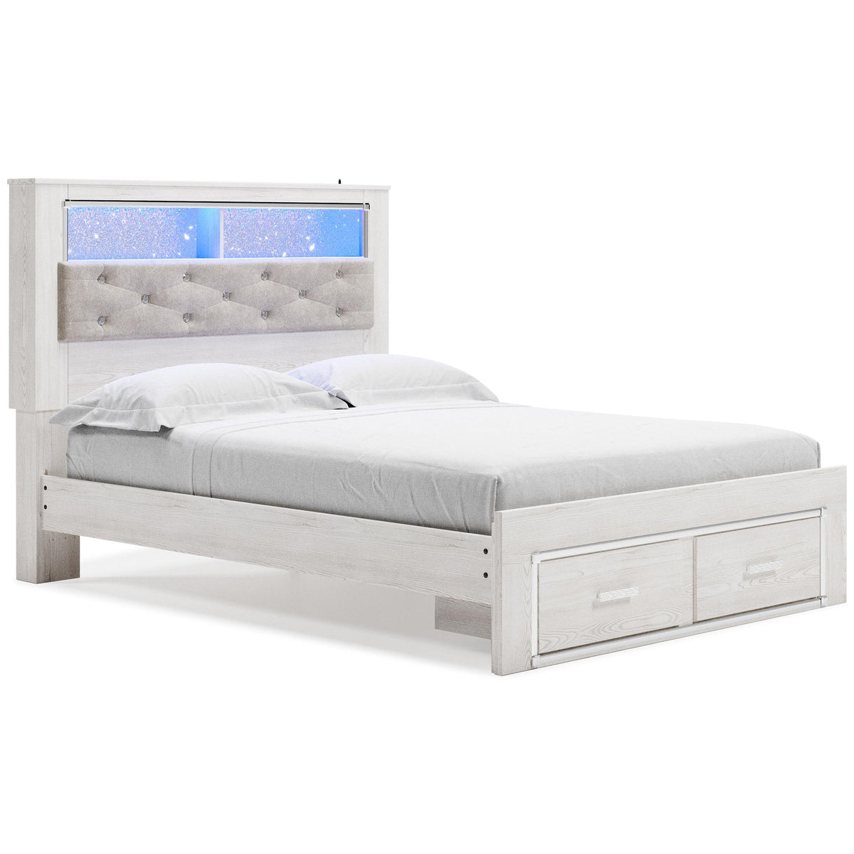 Ashley Altyra Queen Upholstered Bookcase Bed with Storage