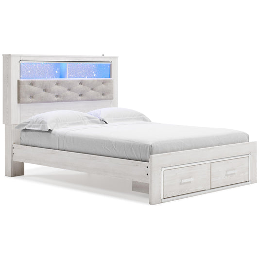 Ashley Altyra Queen Upholstered Bookcase Bed with Storage