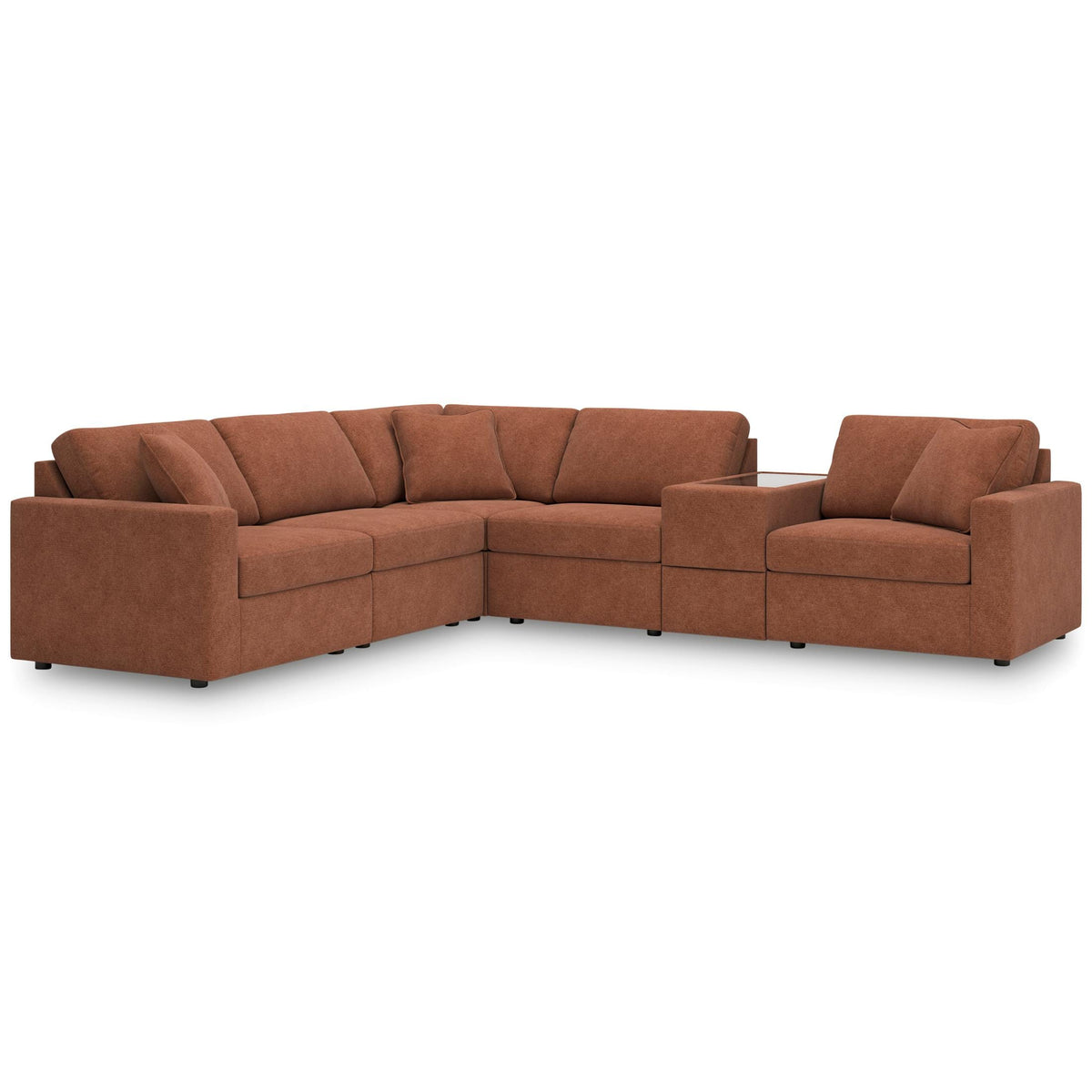 Modmax 6-Piece Sectional with Console Orange