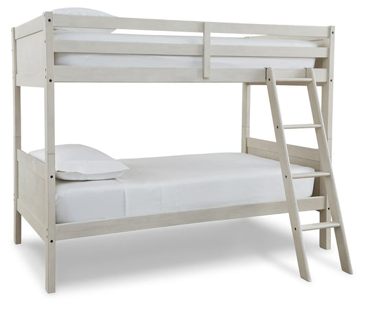 Robbinsdale Bunk Bed with Ladder Twin Twin White