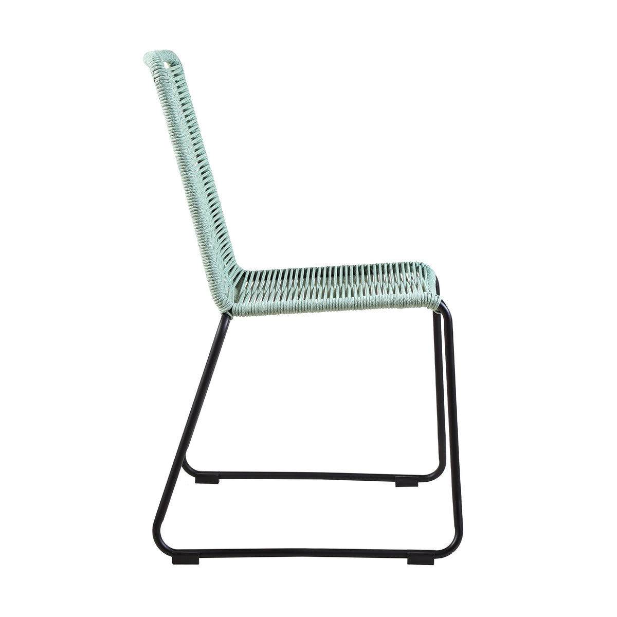 Shasta Outdoor Metal and Rope Stackable Dining Chair (Set of 2)