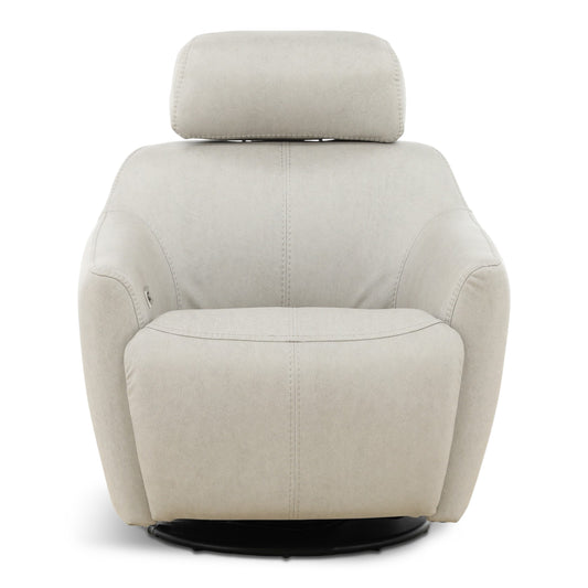 Walden Leather Power Swivel Recliner Dove
