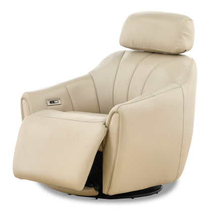 Warren Leather Swivel Power Recliner