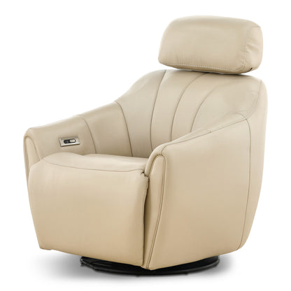 Warren Leather Swivel Power Recliner