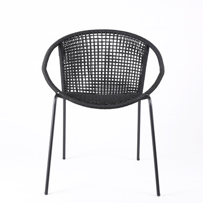 Snack Indoor/Outdoor Stackable Steel Dining Chair (Set of 2)