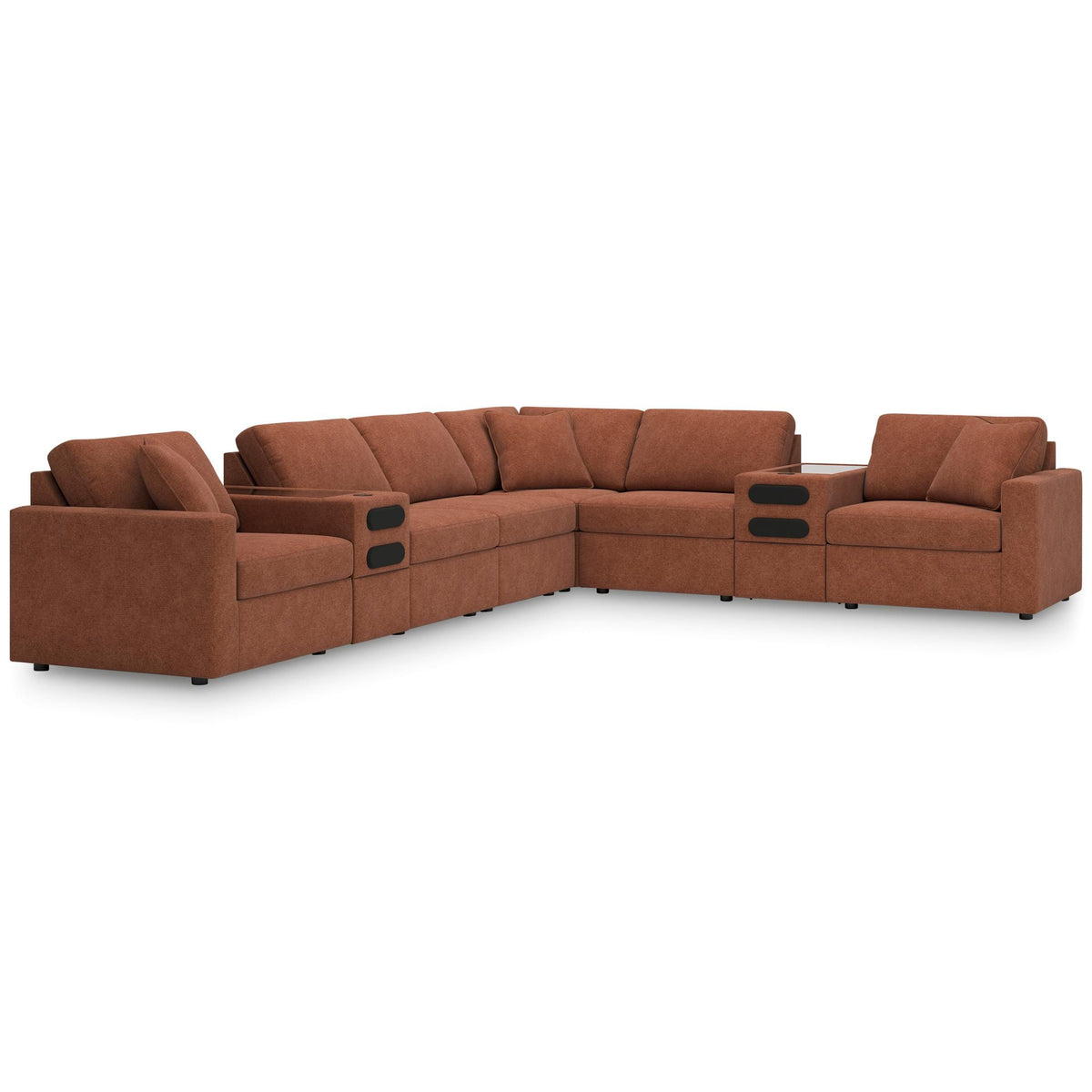 Modmax 8-Piece Sectional with Double Audio Console Spice