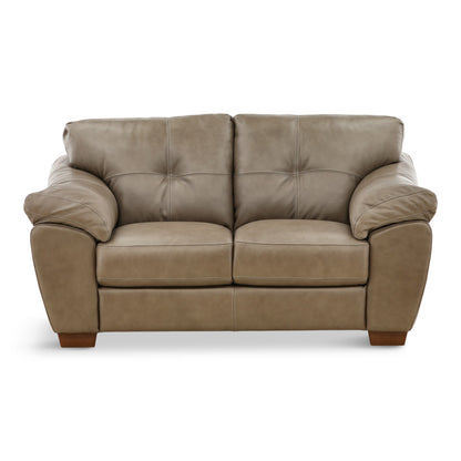Camy Leather Loveseat Taupe
