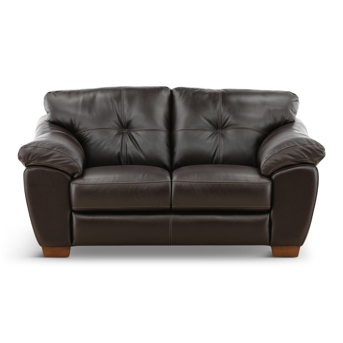 Camy Leather Loveseat Brown