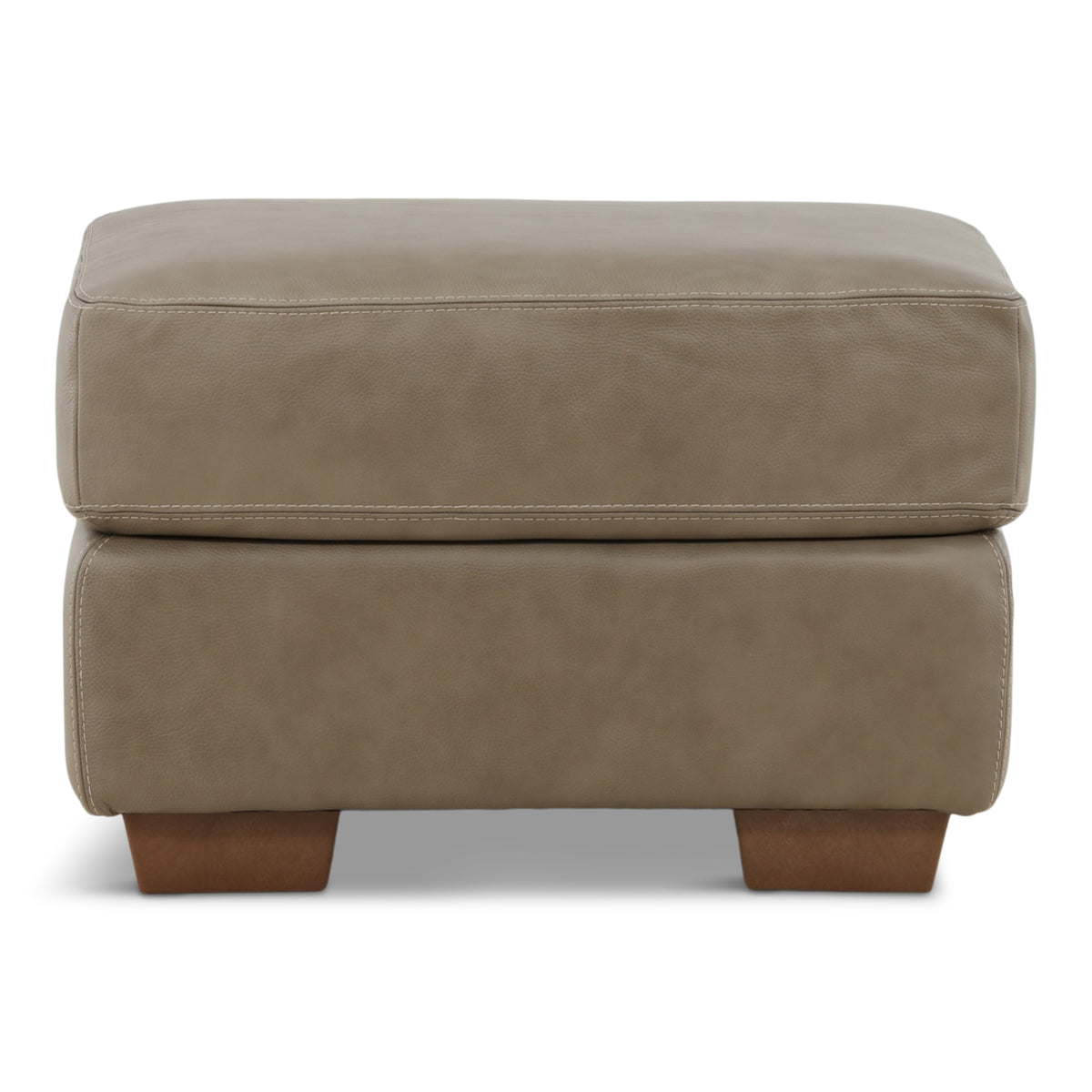 Camy Leather Ottoman Taupe