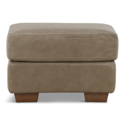 Camy Leather Ottoman Taupe