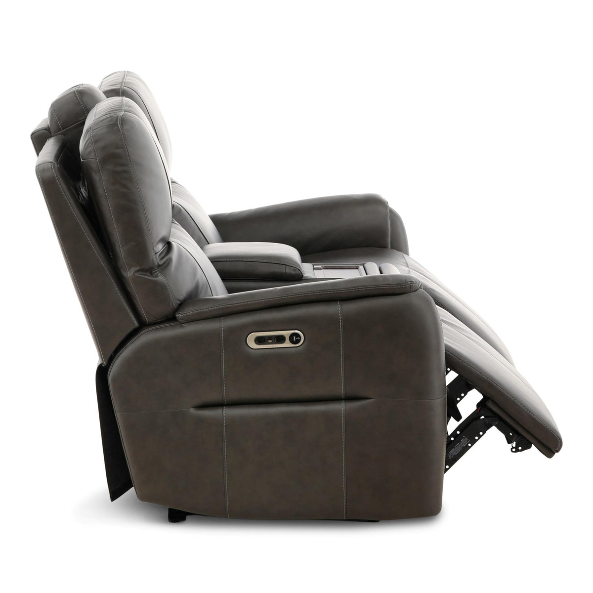 Flexsteel Walker Leather Power Reclining Console Loveseat
