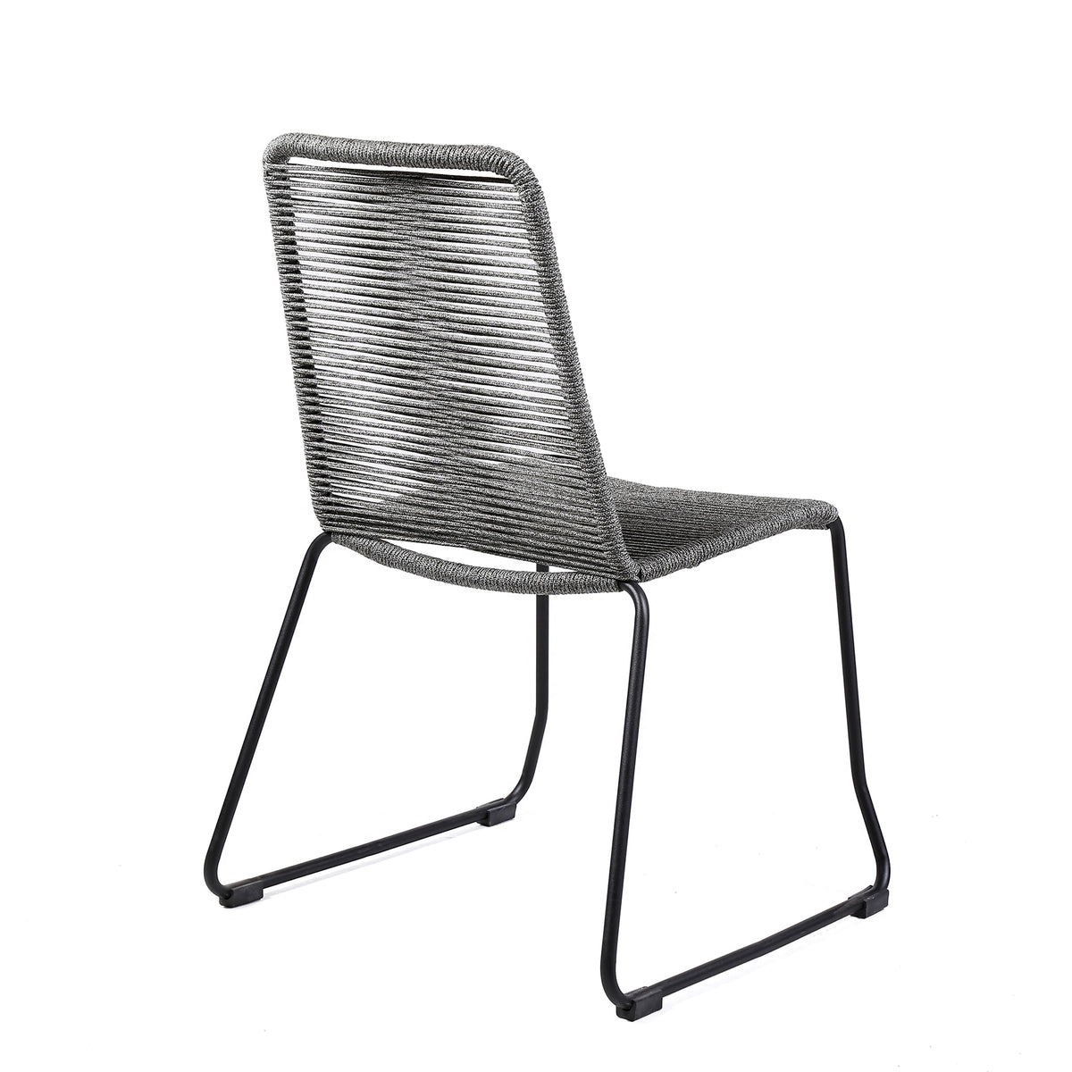 Shasta Outdoor Metal and Rope Stackable Dining Chair (Set of 2)