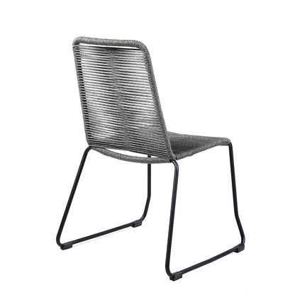 Shasta Outdoor Metal and Rope Stackable Dining Chair (Set of 2)