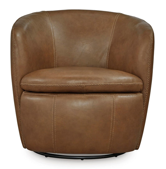 Kierreys Swivel Accent Chair Caramel