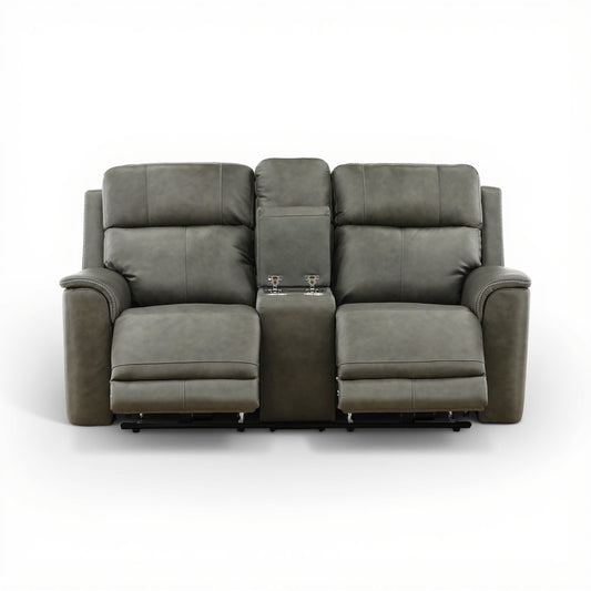 Samarah Power Leather Reclining Console Loveseat - alternate view