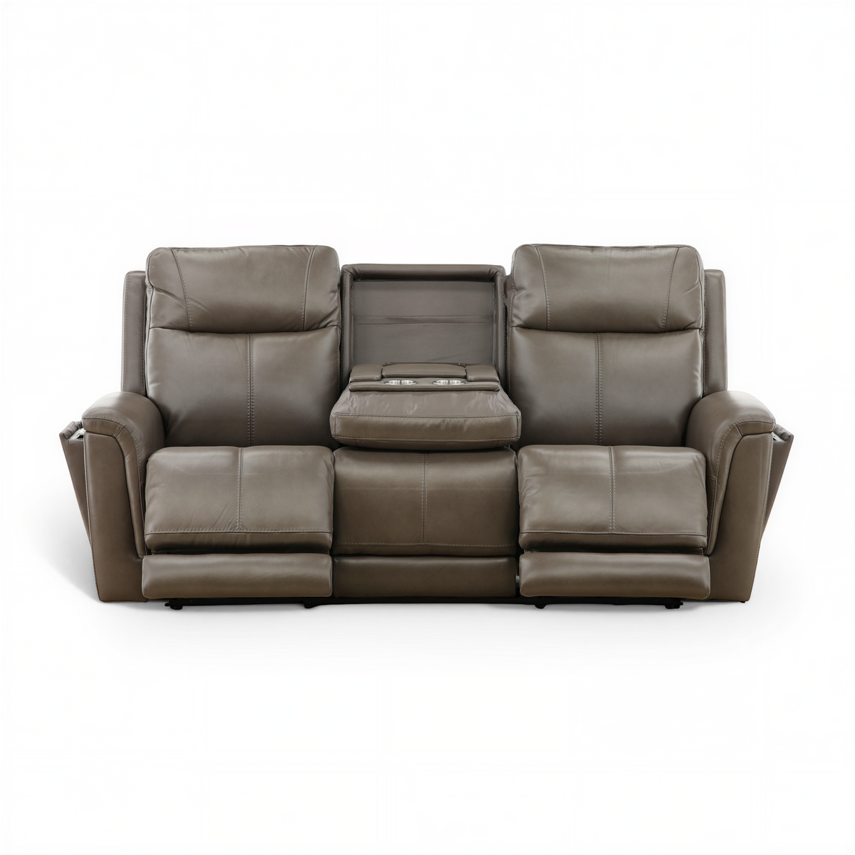 Flexsteel Trey Leather Power Reclining Sofa with Drop-Down Table