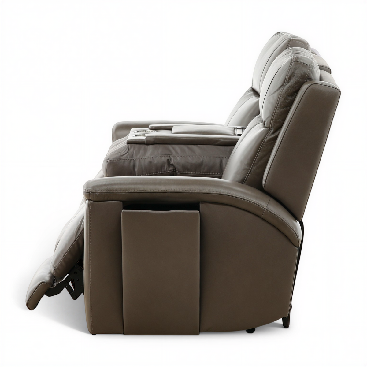 Flexsteel Trey Leather Power Reclining Sofa with Drop-Down Table