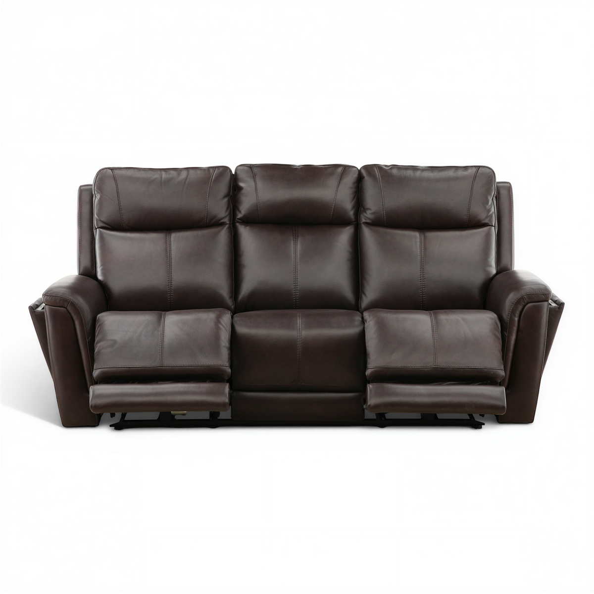 Flexsteel Trey Leather Power Reclining Sofa with Drop-Down Table