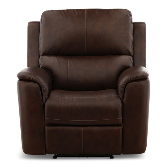 Flexsteel Karson Leather Power Recliner Dark Brown