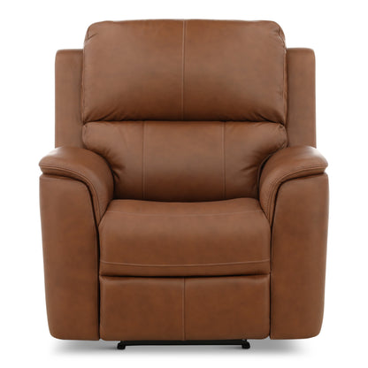 Flexsteel Karson Leather Power Recliner Chestnut