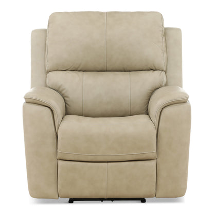 Flexsteel Karson Leather Power Recliner Stone