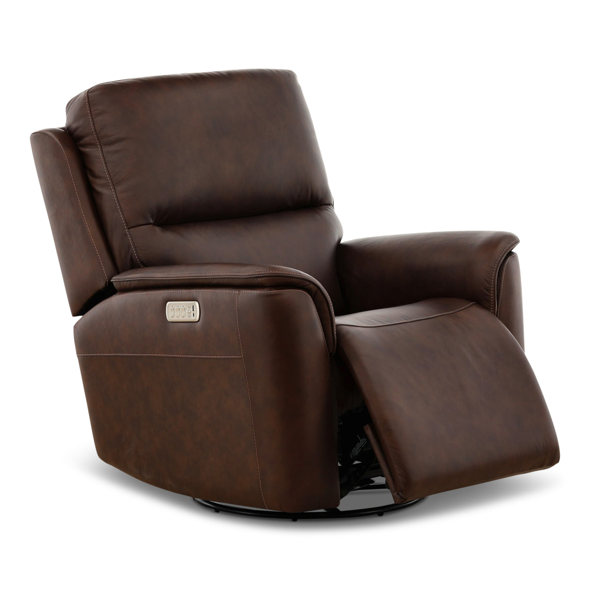 Flexsteel Karson Leather Power Swivel Glider Recliner