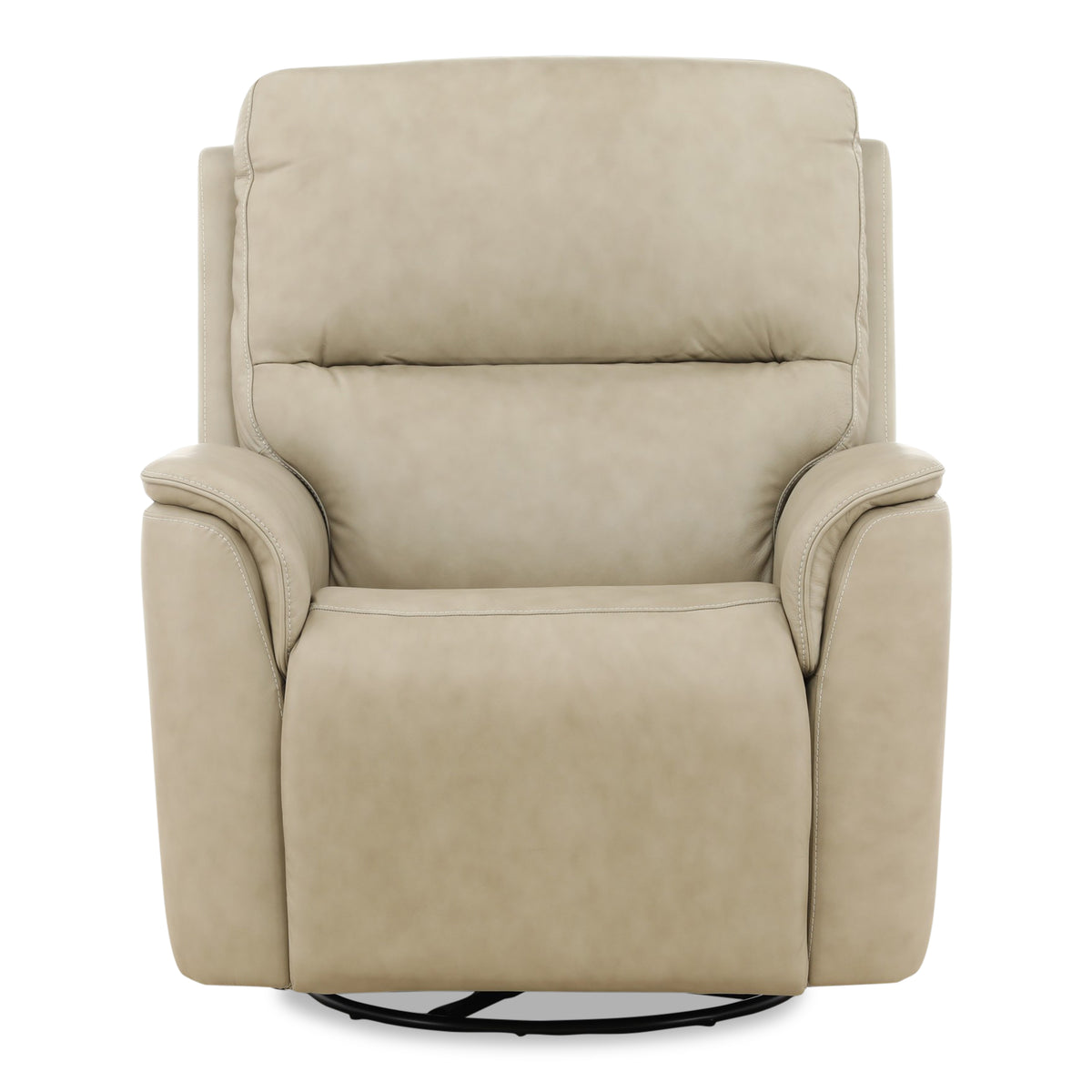 Flexsteel Karson Leather Power Swivel Glider Recliner Stone
