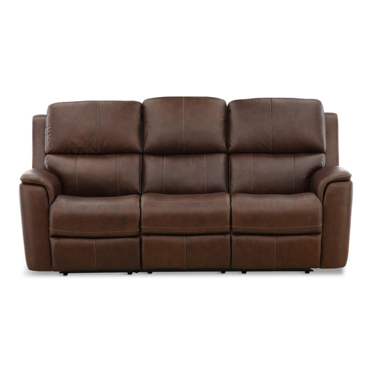 Flexsteel Karson Leather Power Reclining Sofa Dark Brown