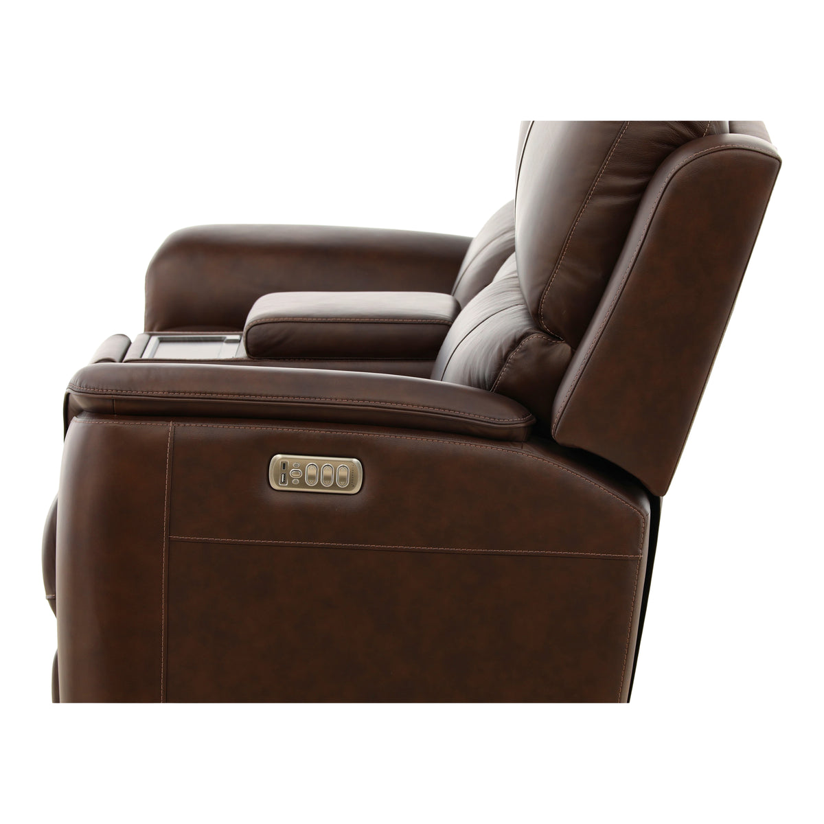 Flexsteel Karson Leather Power Reclining Console Loveseat
