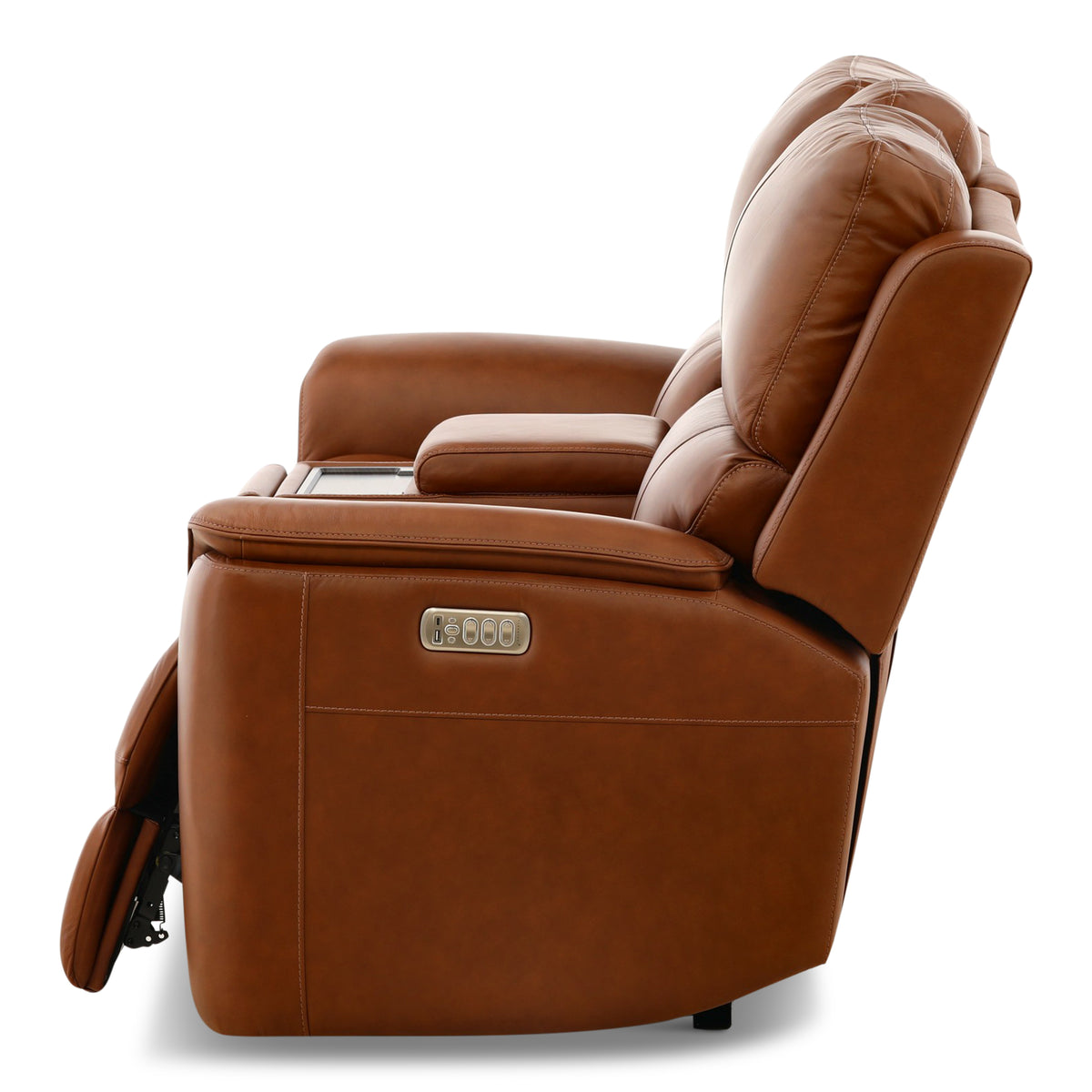 Flexsteel Karson Leather Power Reclining Console Loveseat