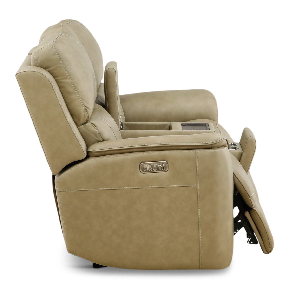 Flexsteel Karson Leather Power Reclining Console Loveseat