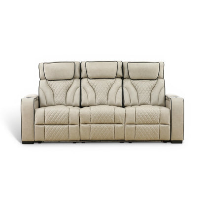 Morgan Reclining Sofa with Drop-Down Table Taupe