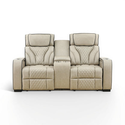 Reclining Loveseat W/ Console Taupe
