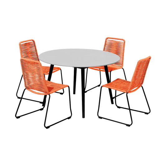Sydney and Shasta 5-Piece Patio Outdoor Dining Set Tangerine - alternate view