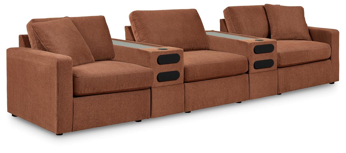 Modmax 5-Piece Sectional with Double Audio Console Spice