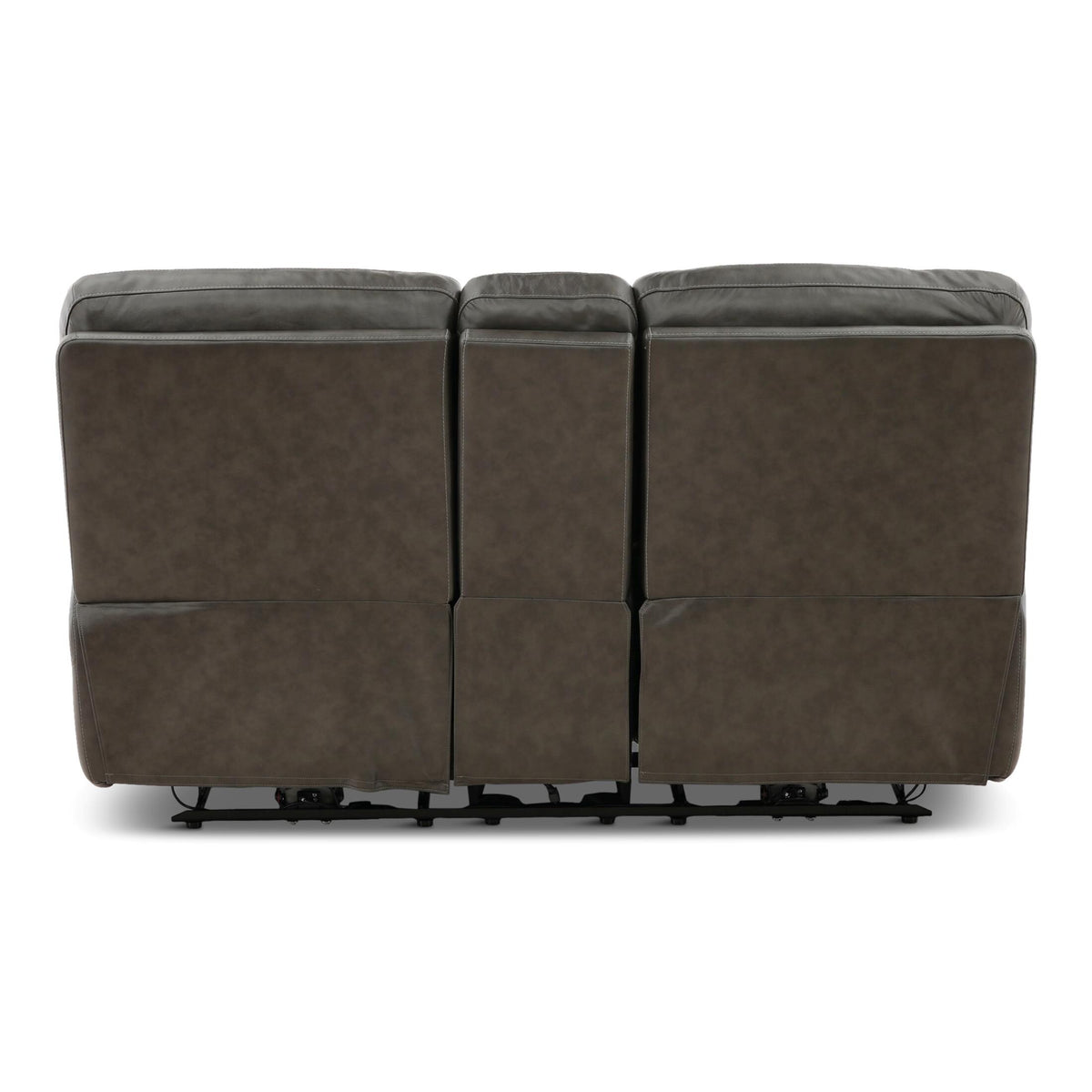 Flexsteel Walker Leather Power Reclining Console Loveseat
