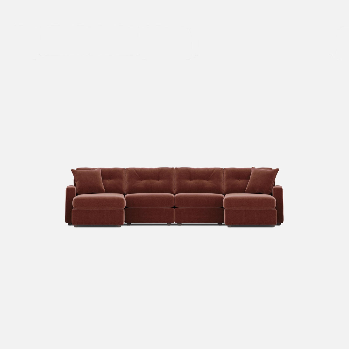 Modular One 4-Piece Sectional with Dual Chaise Merlot
