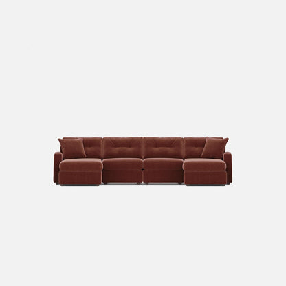 Modular One 4-Piece Sectional with Dual Chaise Merlot