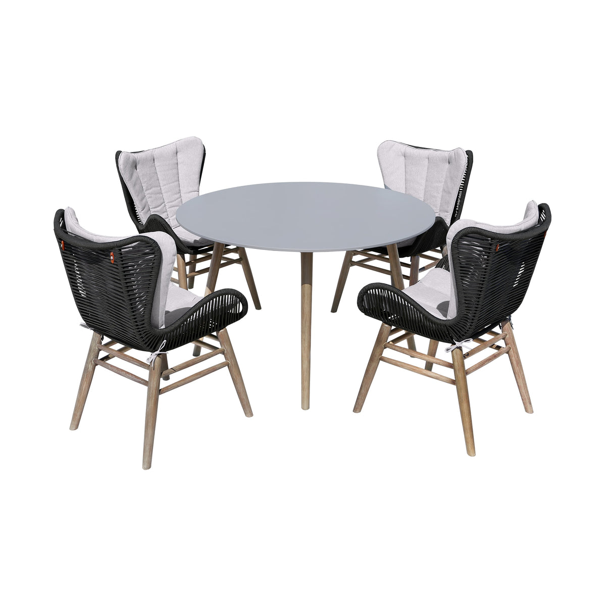 Sydney and Fanny 5-Piece Outdoor Patio Dining Set Black