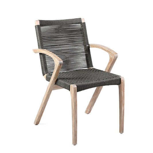 Sachi and Nabila Outdoor 5 Piece Light Eucalyptus and Concrete Dining Set - alternate view