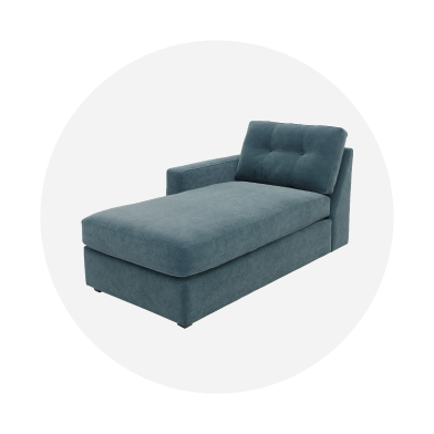 Blue chaise lounge on a white background