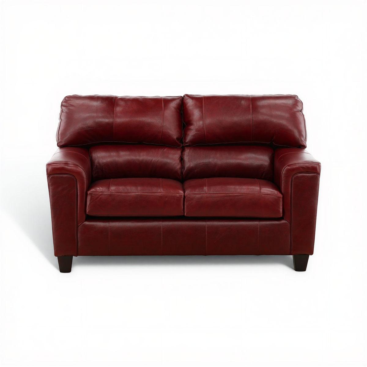 Marcellus Leather loveseat Crimson