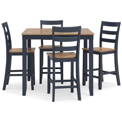 Gesthaven 5-Piece Counter Height Dining Set Blue