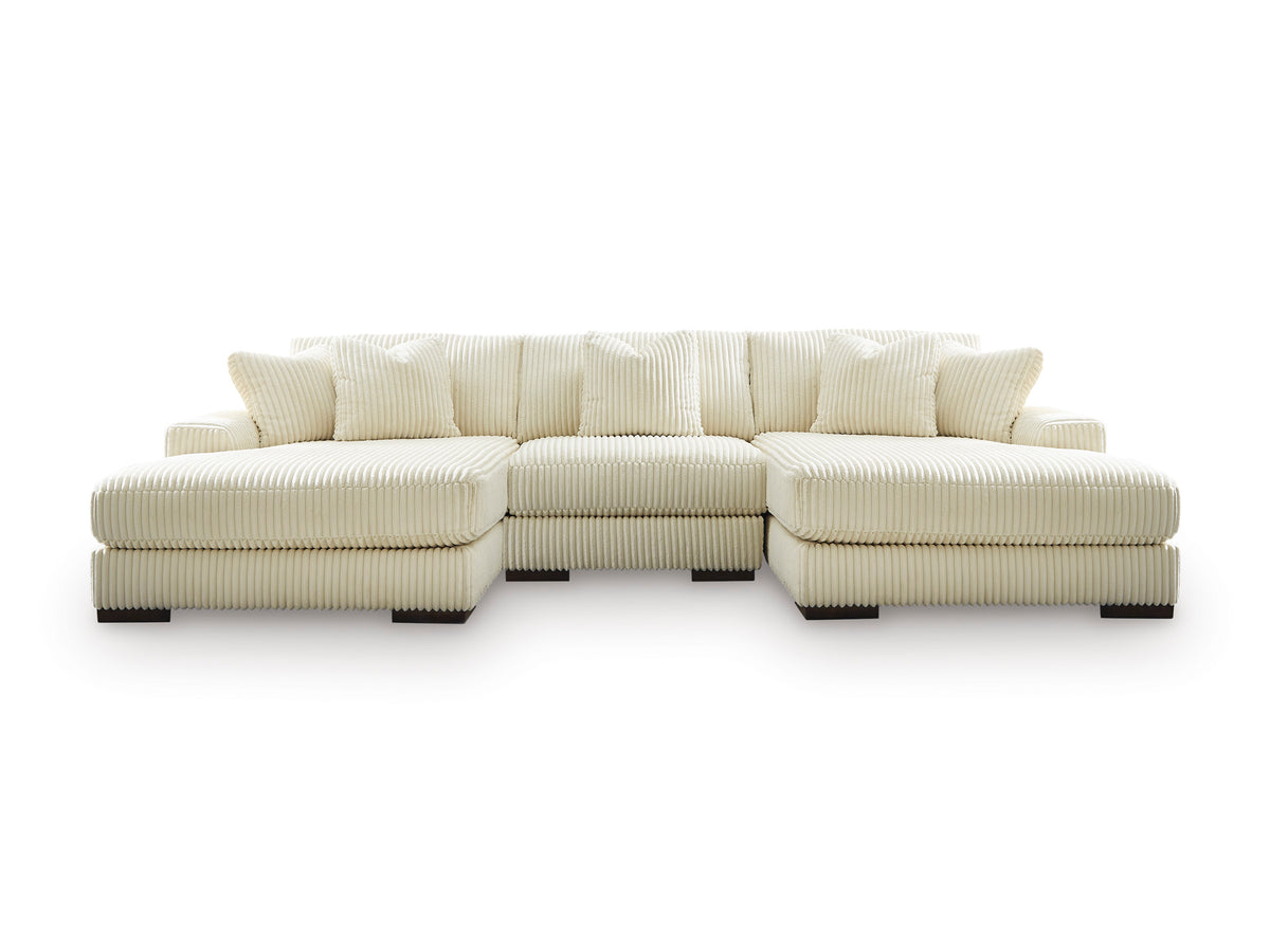 Lindyn 3-Piece Sectional with Double Chaise Ivory
