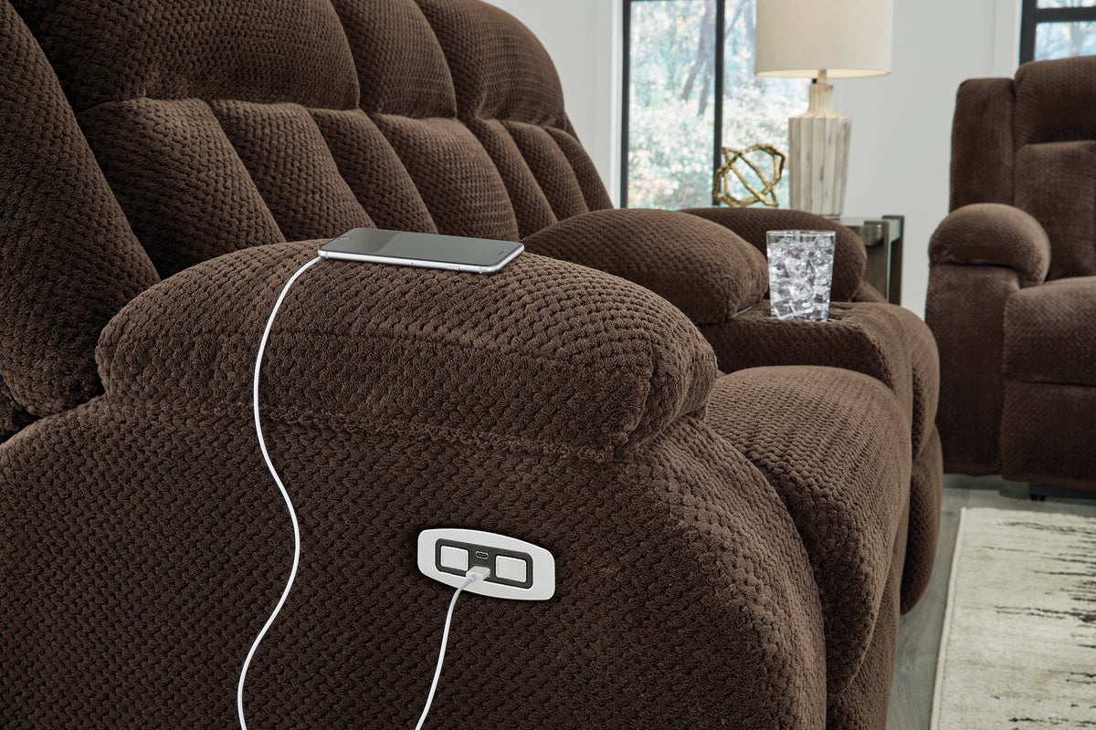 Greely Bend Power Reclining Sofa with Drop Down Table